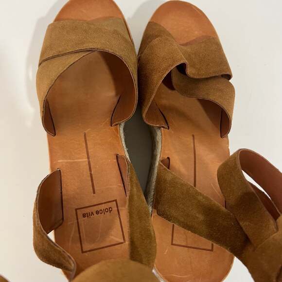 DOLCE VITA Pello Brown Suede Womens Espadrille Wedges Size 10 - Picture 7 of 12